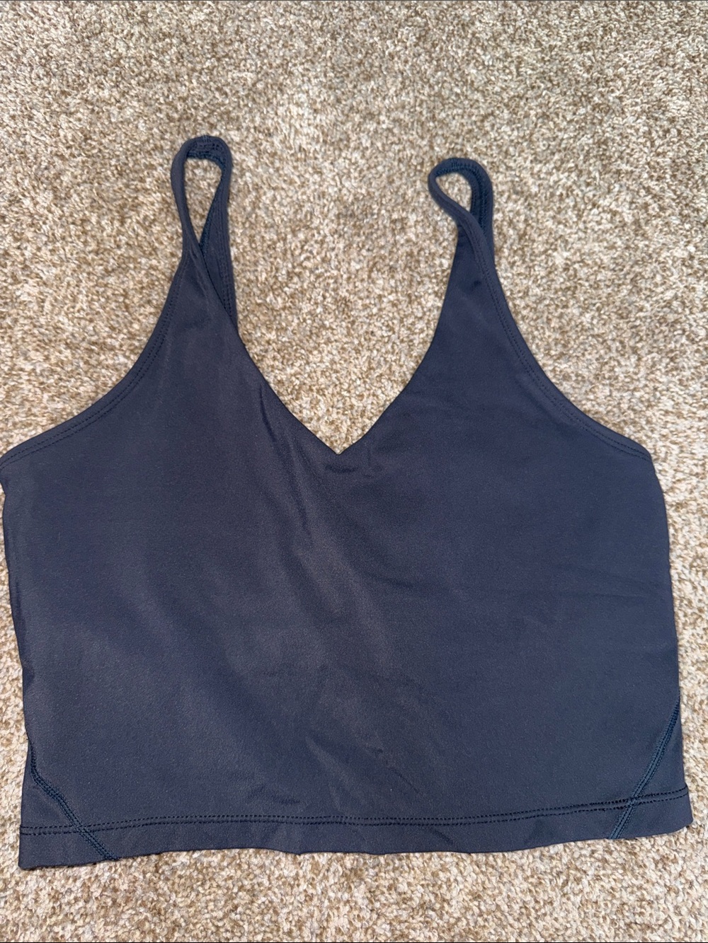Black/gray V‑neck Cropped workout Tank Top